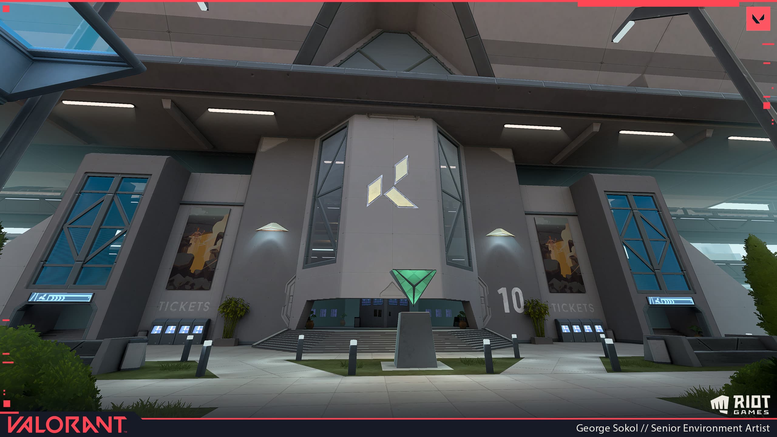 the train station on the Split map in Valorant is a constant reminder of the kingdom corporation's might