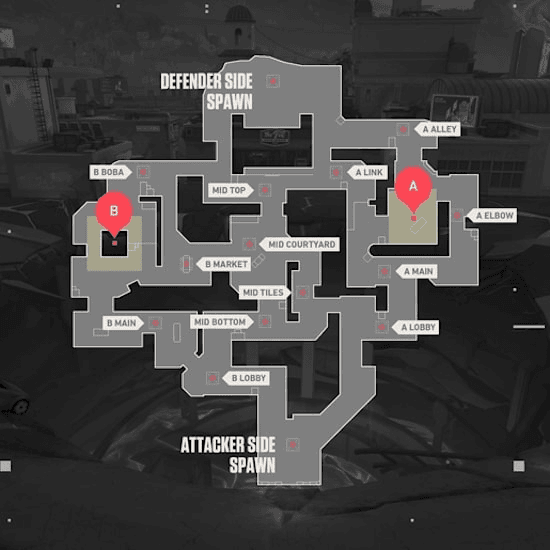 Sunset Map Layout and Callouts