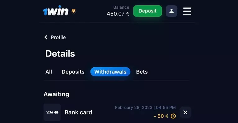 withdrawals with 1Win