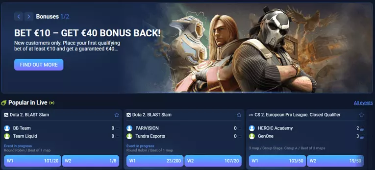 1xbet esports betting