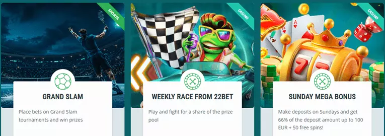 22bet bonuses