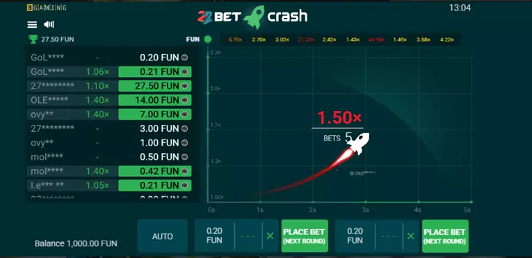 22bet crash