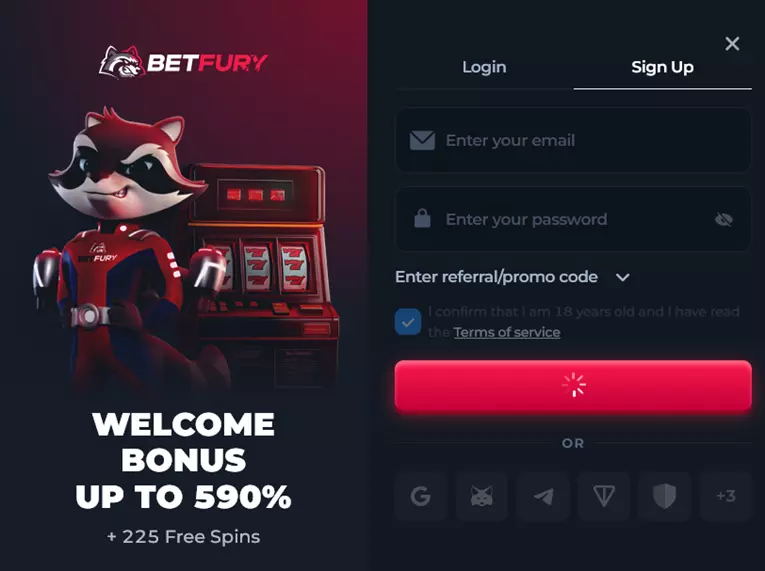 BetFury register
