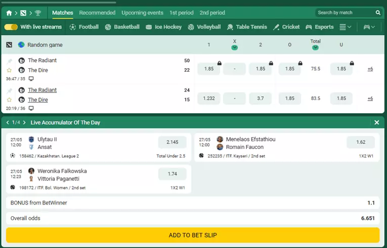 Betwinner esports