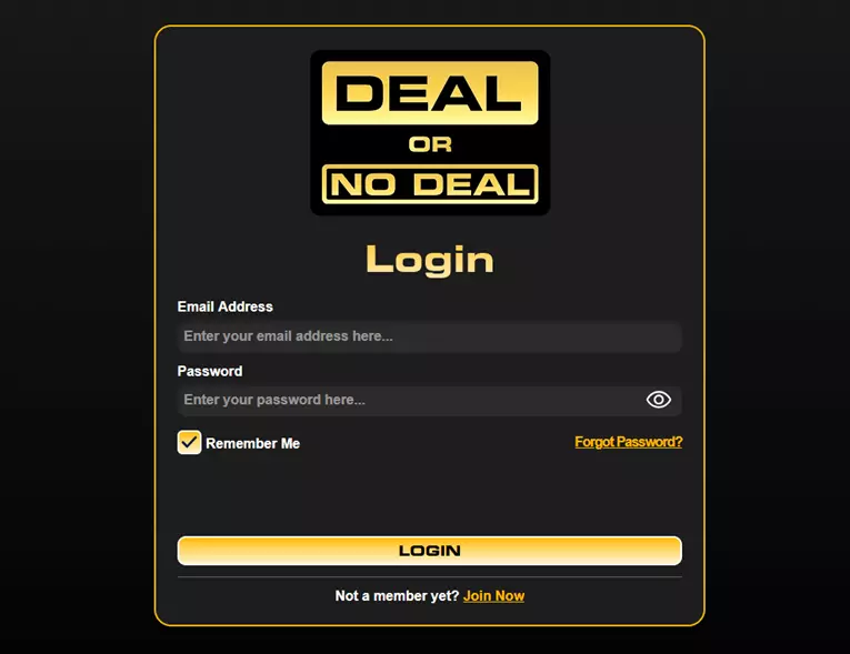DealOrNoDeal register