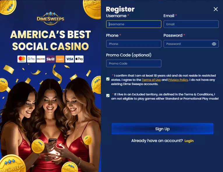Dimesweeps login