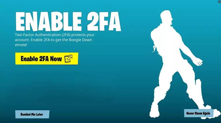 Enable 2FA on Fortnite