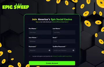 EpicSweep sign up