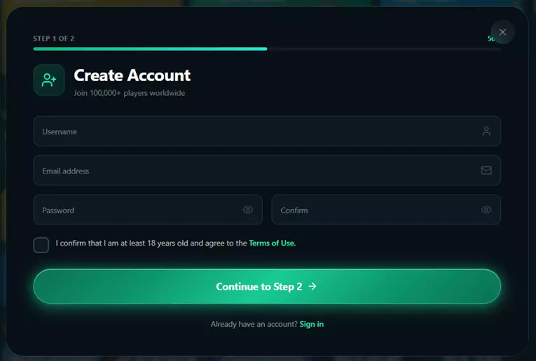 KingPrize sign up
