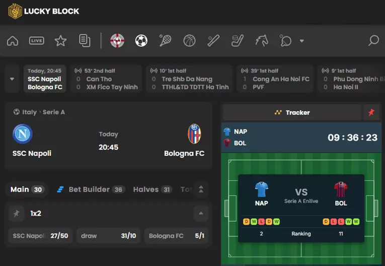 Lucky Block live betting