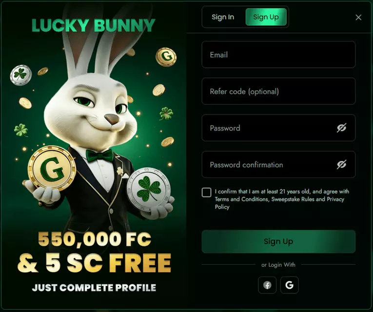 LuckyBunny register
