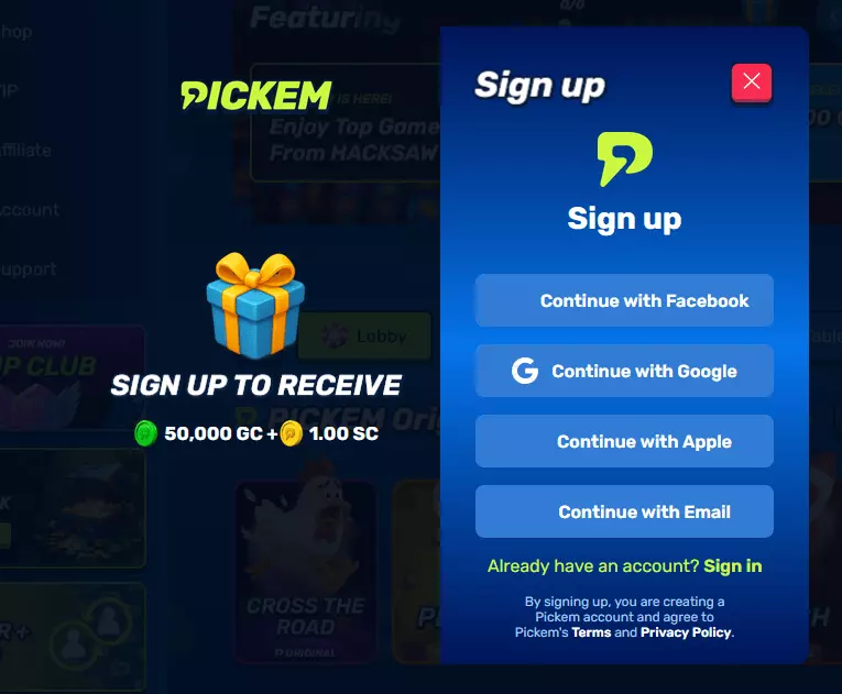 Pickem register