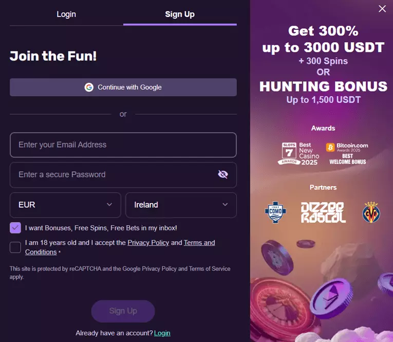 Playbet.io register