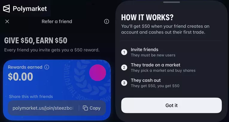 Polymarket Squads $50 Referral Bonus