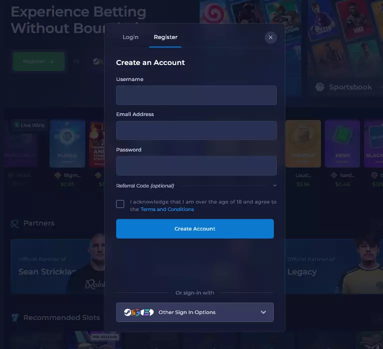 Rainbet register