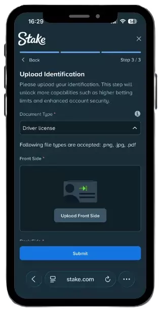 Stake.com verify