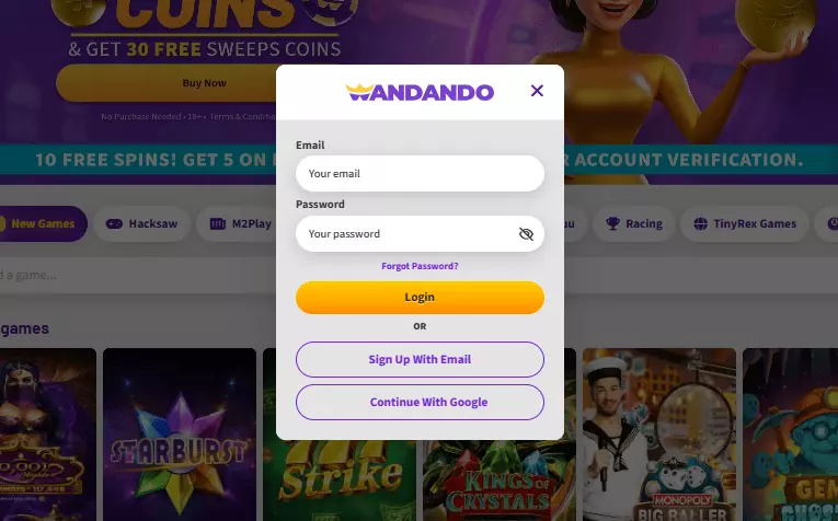 Register now at Wandando and have fun