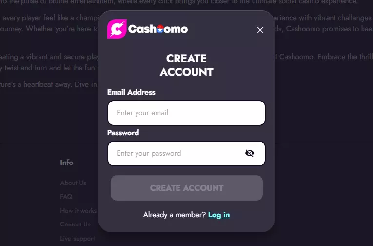 cashoomo sign up