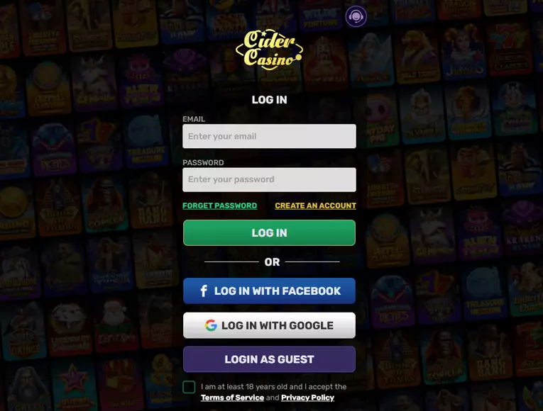 cider casino registration
