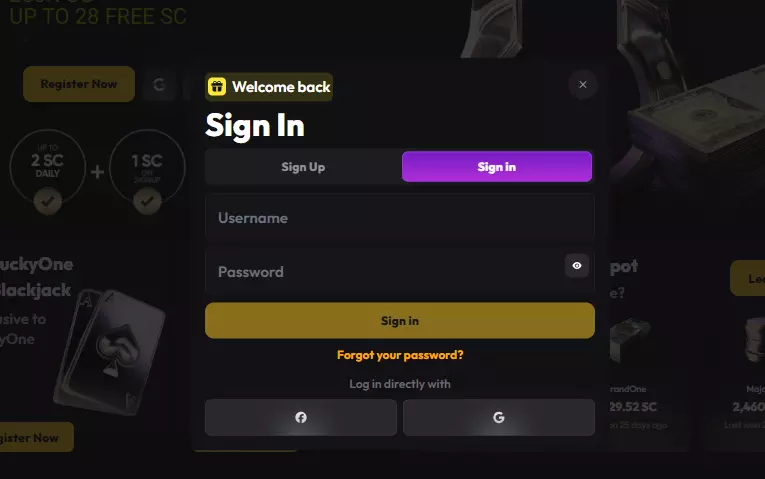 luckyone login