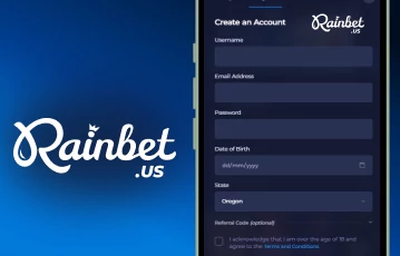Rainbet.us account registration form on desktop screen