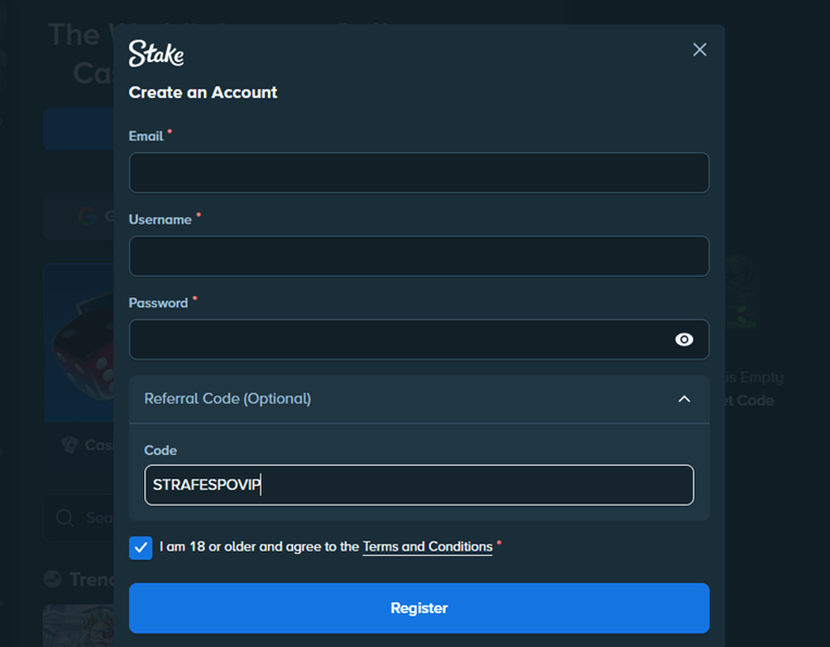 stake.com register