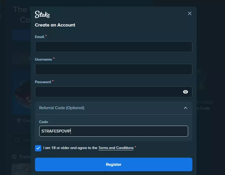 stake.com register