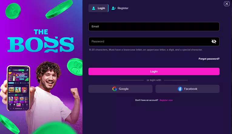 the boss register now