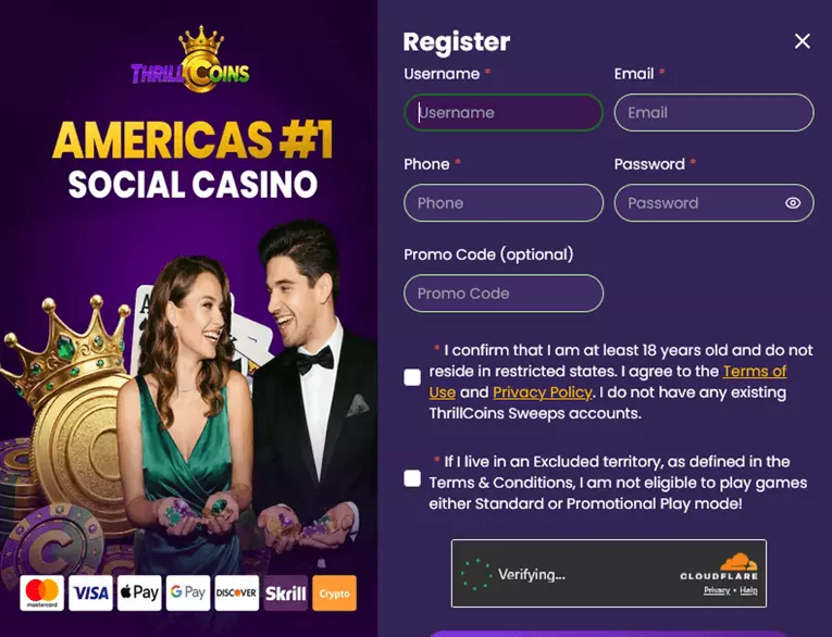 thrillcoins register