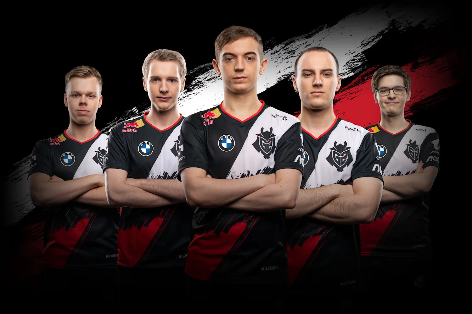 G2 Esports League of Legends team roster posing in official jerseys — the most successful team in LEC history