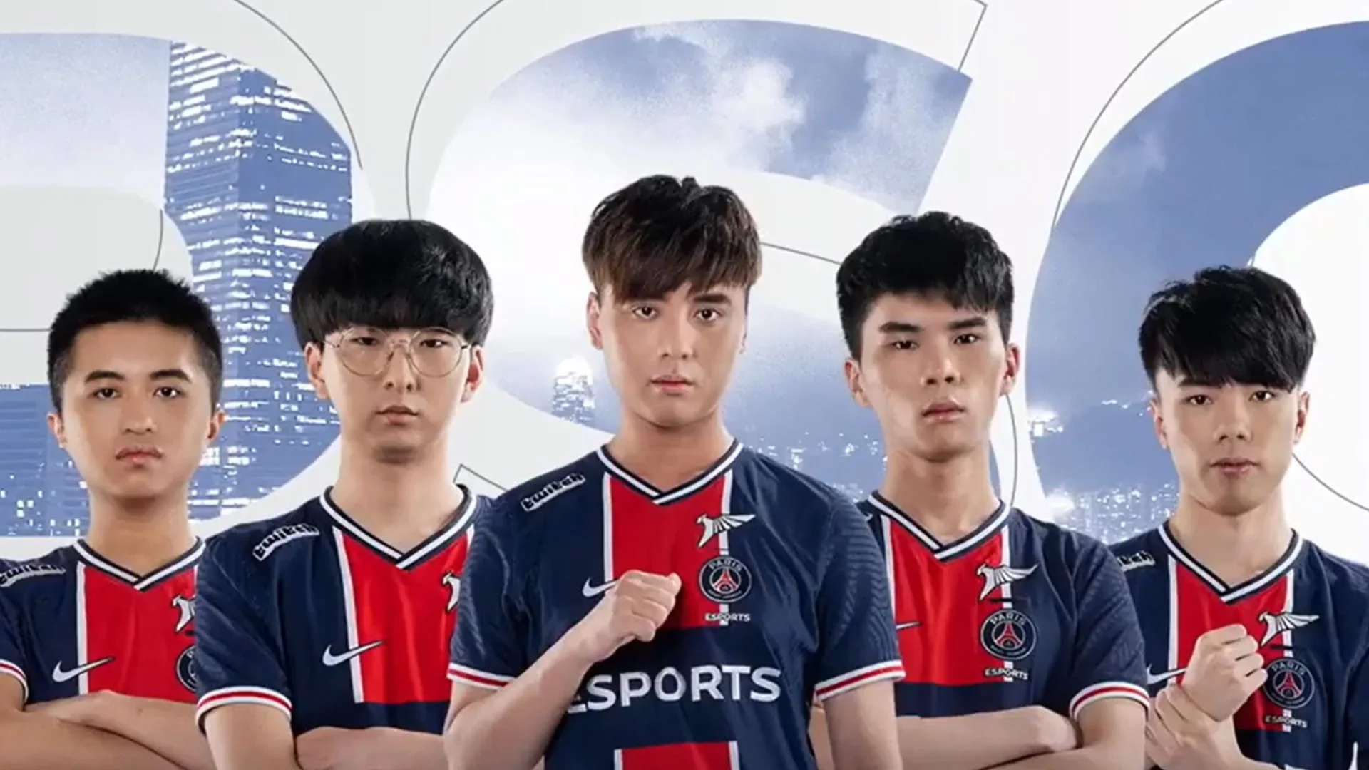 PSG Talon League of Legends team posing in official jerseys, representing the Pacific region with a dominant playstyle