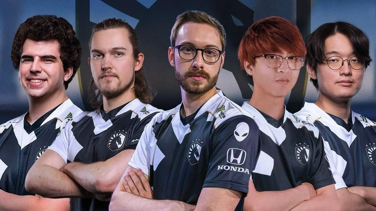 Team Liquid League of Legends roster posing in official jerseys — four-time LCS champions and MSI 2019 finalists